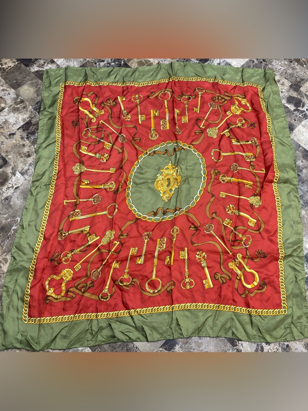 Printemps Paris Luxury scarf made in Italy 100% silk Key Motif
